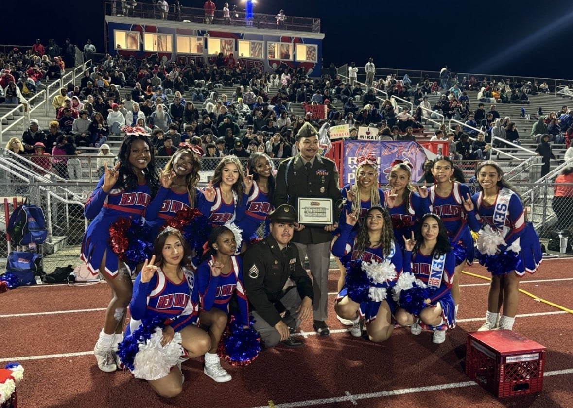 Cheer team at an athletic event