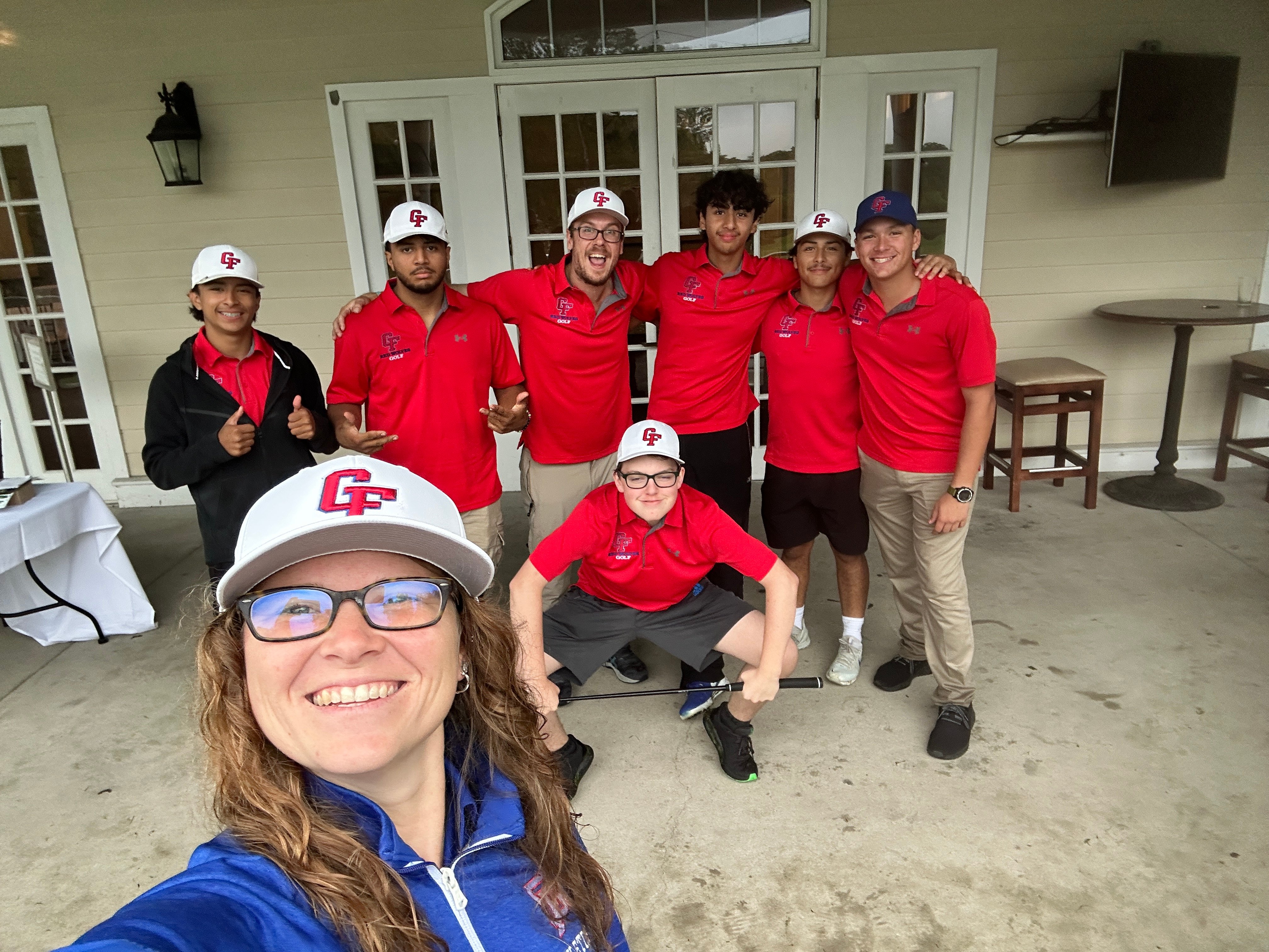 The golf team at the district match. 
